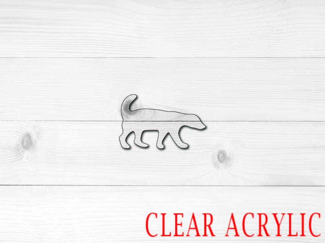 Honey Badger Shape, Clear Acrylic Craft Blank, DIY Acrylic Blank