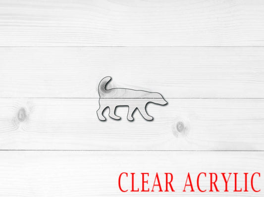 Honey Badger Shape, Clear Acrylic Craft Blank, DIY Acrylic Blank