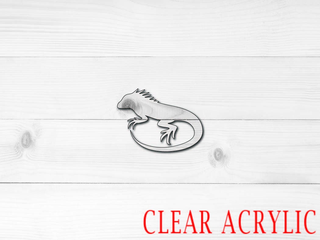 Iguana Shape, Clear Acrylic Craft Blank, DIY Acrylic Blank