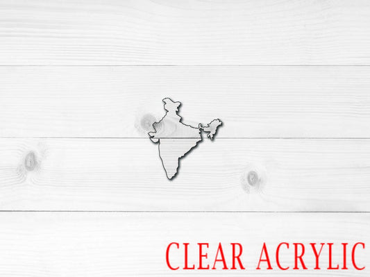 India Shape, Clear Acrylic Craft Blank, DIY Acrylic Blank