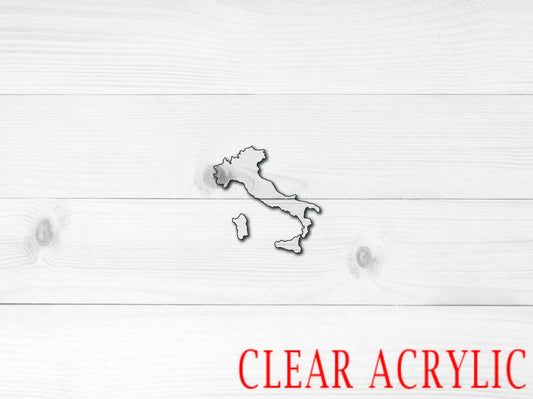 Italy Shape, Clear Acrylic Craft Blank, DIY Acrylic Blank