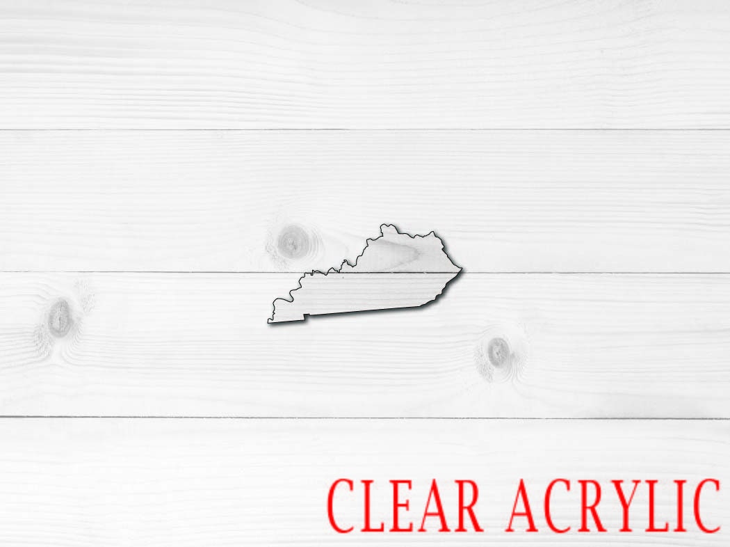 Kentucky Shape, Clear Acrylic Craft Blank, DIY Acrylic Blank