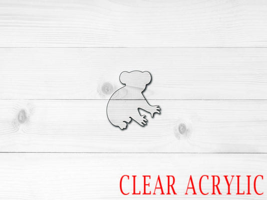 Koala Bear Shape, Clear Acrylic Craft Blank, DIY Acrylic Blank