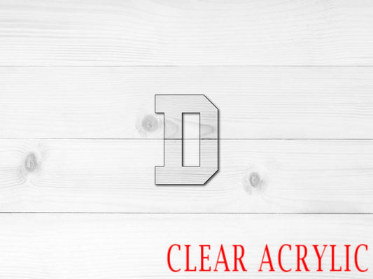 Letter D Shape, Clear Acrylic Craft Blank, DIY Acrylic Blank