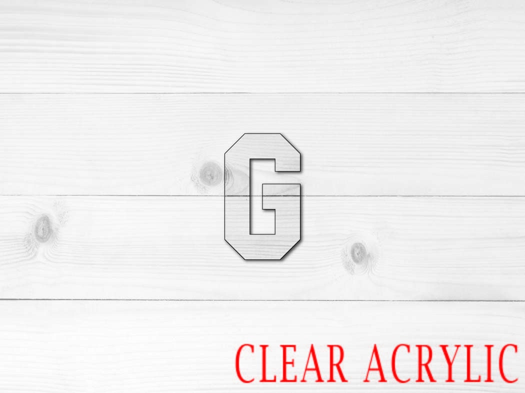 Letter G  Shape, Clear Acrylic Craft Blank, DIY Acrylic Blank