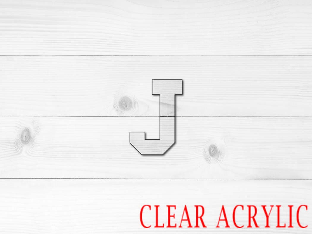 Letter J Shape, Clear Acrylic Craft Blank, DIY Acrylic Blank
