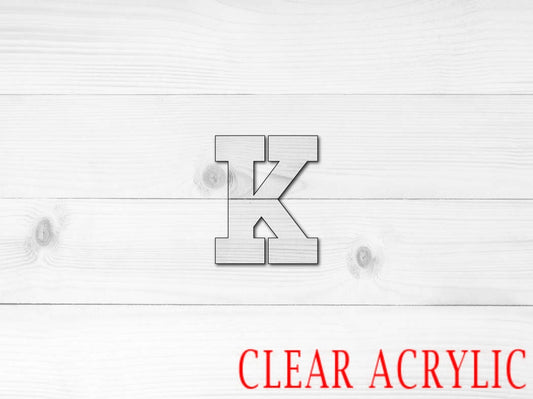 Letter K Shape, Clear Acrylic Craft Blank, DIY Acrylic Blank