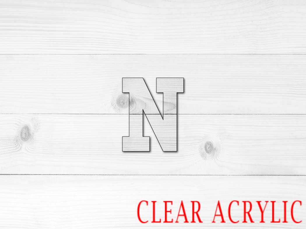 Letter N Shape, Clear Acrylic Craft Blank, DIY Acrylic Blank