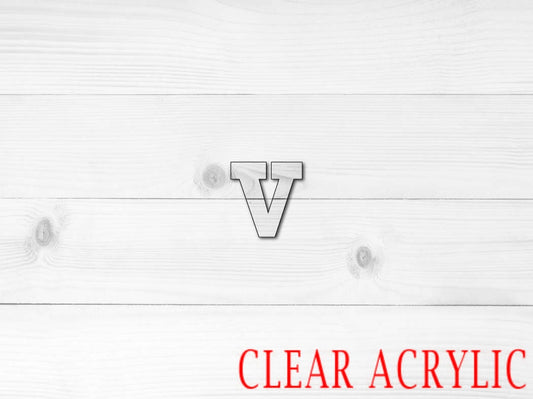 Lower letter v Shape, Clear Acrylic Craft Blank, DIY Acrylic Blank