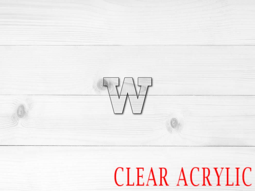 Lower letter w Shape, Clear Acrylic Craft Blank, DIY Acrylic Blank