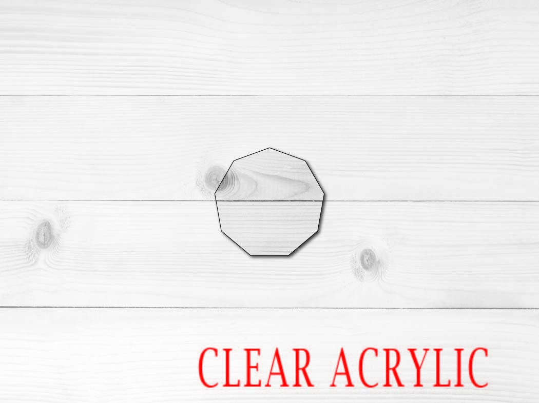 Nonagon Shape, Clear Acrylic Craft Blank, DIY Acrylic Blank