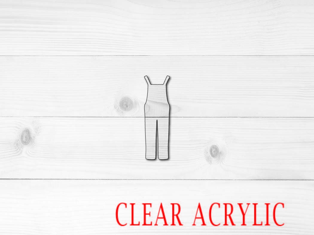 Overalls Shape, Clear Acrylic Craft Blank, DIY Acrylic Blank