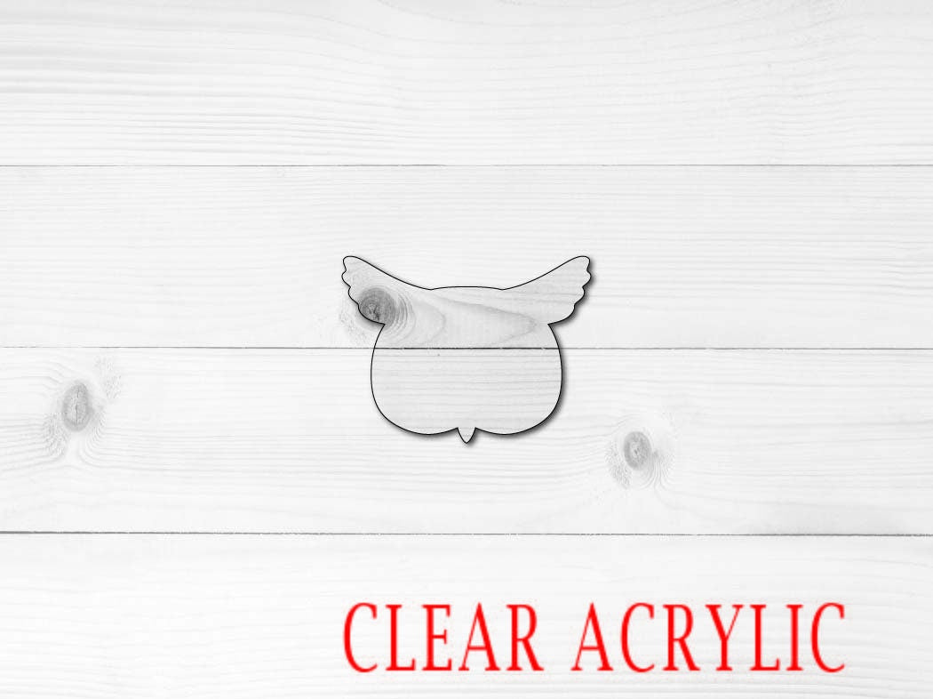 Owl Head Shape, Clear Acrylic Craft Blank, DIY Acrylic Blank