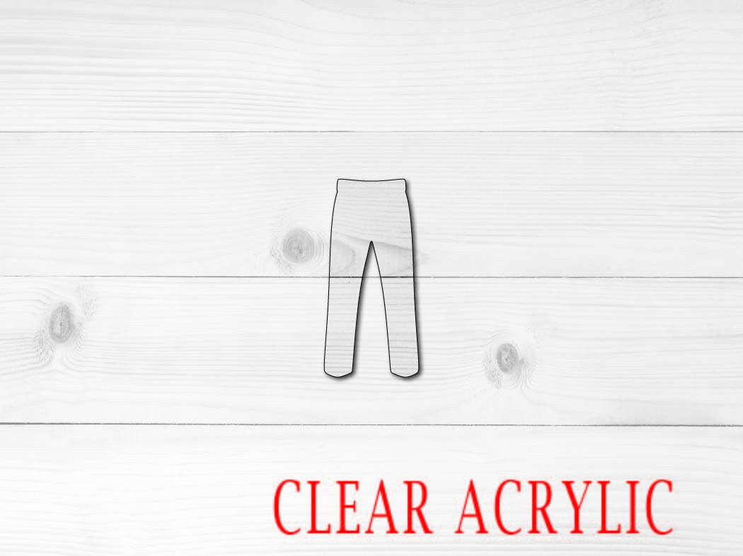 Pants Shape, Clear Acrylic Craft Blank, DIY Acrylic Blank