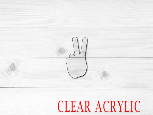 Peace Hand Shape, Clear Acrylic Craft Blank, DIY Acrylic Blank