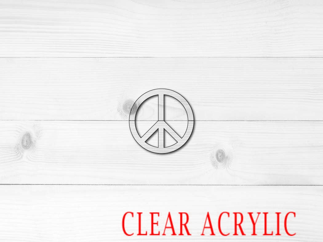 Peace Sign Shape, Clear Acrylic Craft Blank, DIY Acrylic Blank