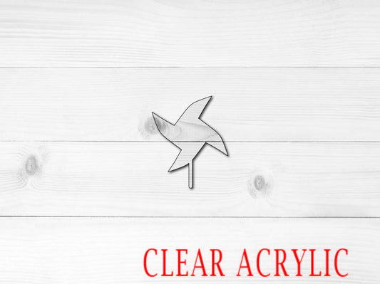 Pinwheel Shape, Clear Acrylic Craft Blank, DIY Acrylic Blank