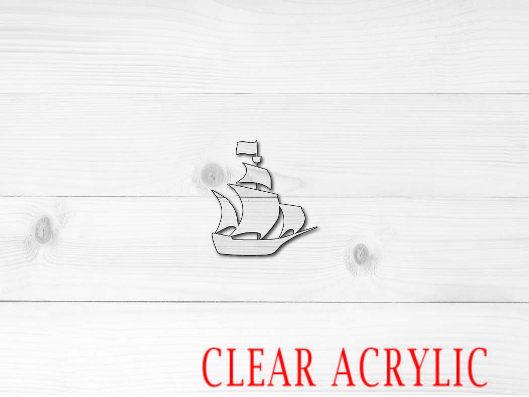 Pirate Ship Shape, Clear Acrylic Craft Blank, DIY Acrylic Blank