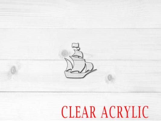 Pirate Ship Shape, Clear Acrylic Craft Blank, DIY Acrylic Blank