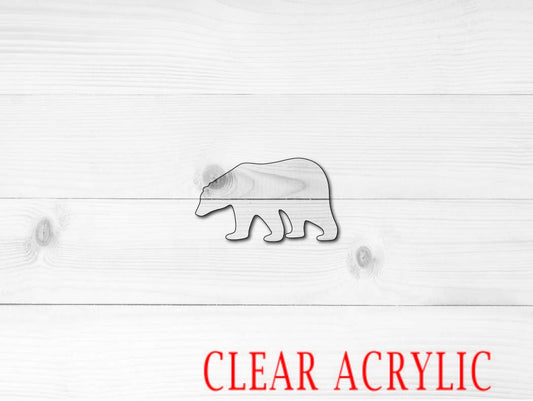 Polar Bear Shape, Clear Acrylic Craft Blank, DIY Acrylic Blank