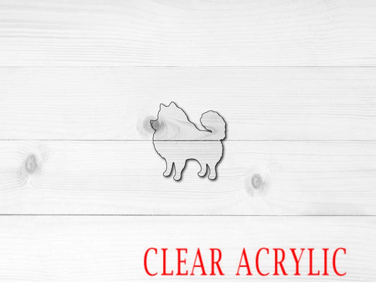 Pomeranian Shape, Clear Acrylic Craft Blank, DIY Acrylic Blank