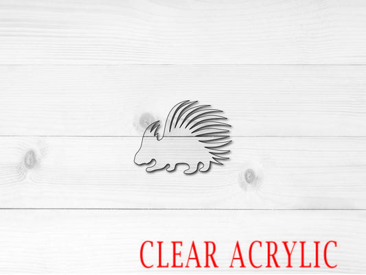 Porcupine Shape, Clear Acrylic Craft Blank, DIY Acrylic Blank