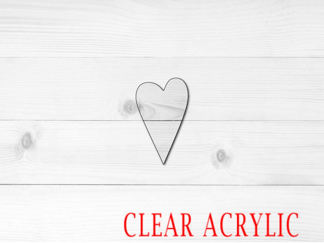 Primitive Heart Shape, Clear Acrylic Craft Blank, DIY Acrylic Blank