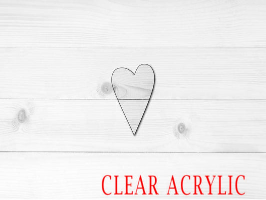 Primitive Heart Shape, Clear Acrylic Craft Blank, DIY Acrylic Blank