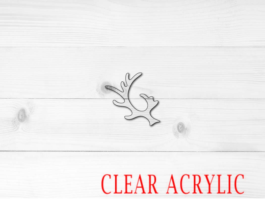 Reindeer Antler Shape, Clear Acrylic Craft Blank, DIY Acrylic Blank