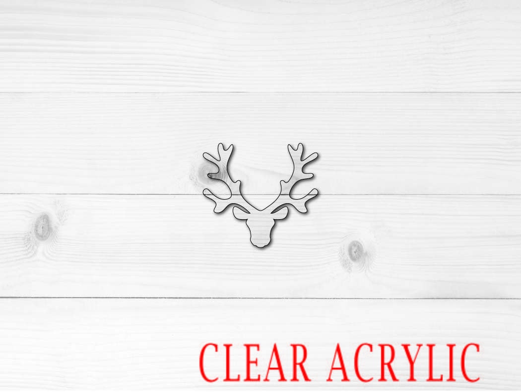 Reindeer Head Shape, Clear Acrylic Craft Blank, DIY Acrylic Blank