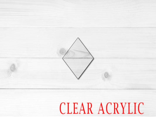 Rhombus Shape, Clear Acrylic Craft Blank, DIY Acrylic Blank