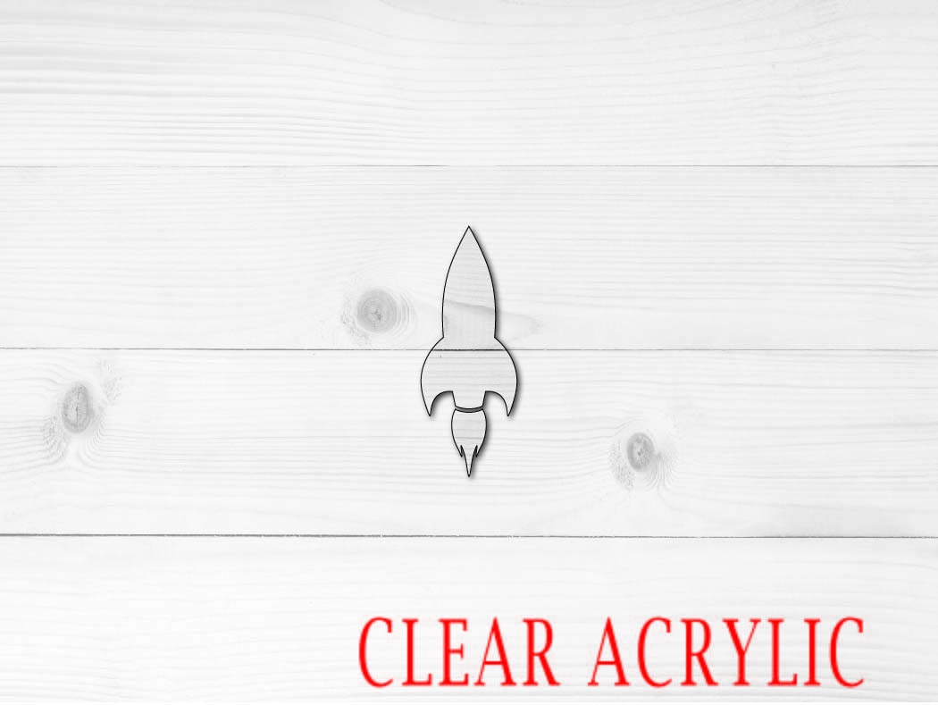 Rocket Ship Shape, Clear Acrylic Craft Blank, DIY Acrylic Blank