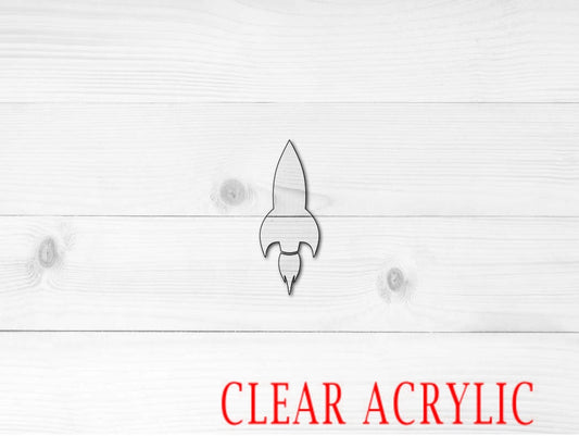 Rocket Ship Shape, Clear Acrylic Craft Blank, DIY Acrylic Blank