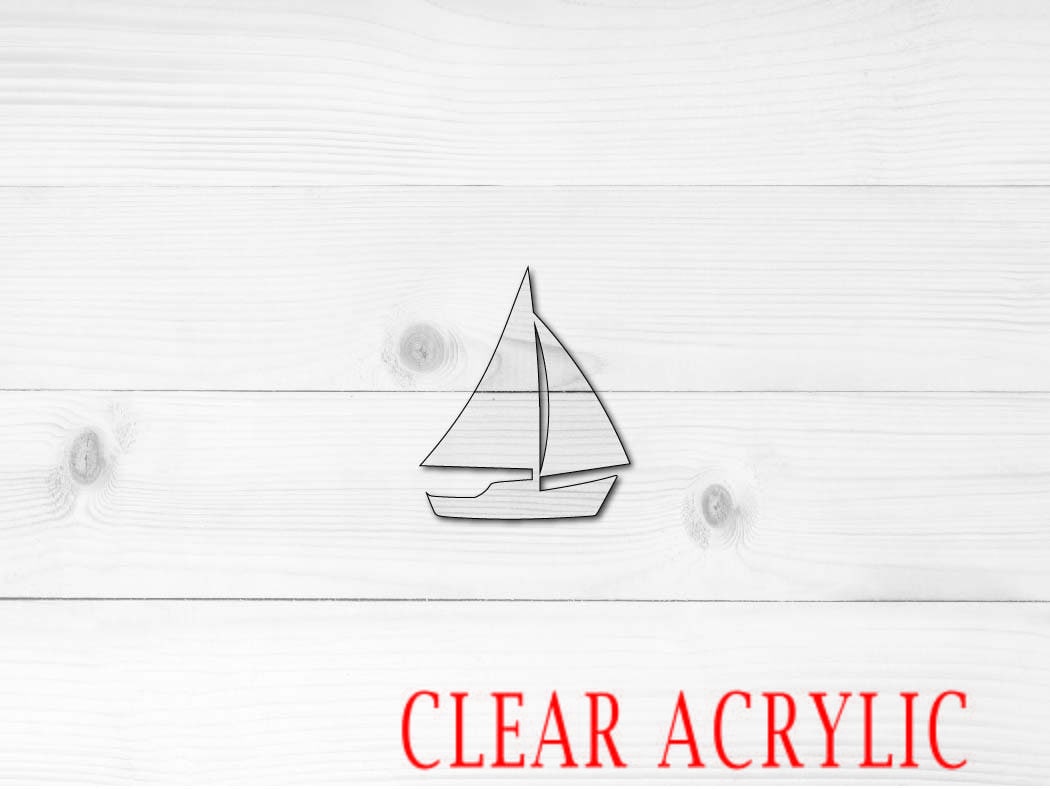 Sailboat Shape, Clear Acrylic Craft Blank, DIY Acrylic Blank