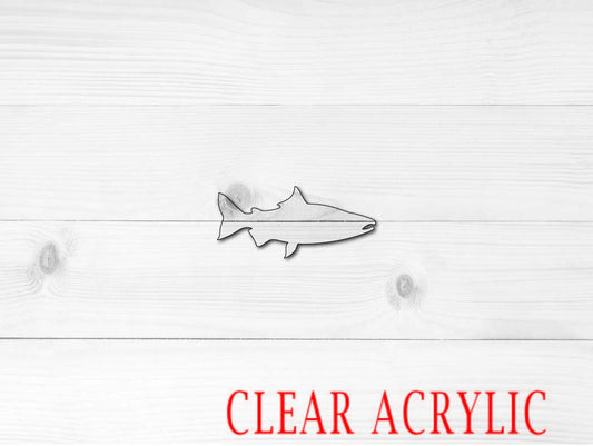 Salmon Shape, Clear Acrylic Craft Blank, DIY Acrylic Blank