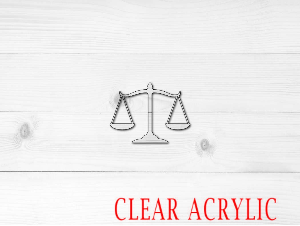 Scales of Justice Shape, Clear Acrylic Craft Blank, DIY Acrylic Blank