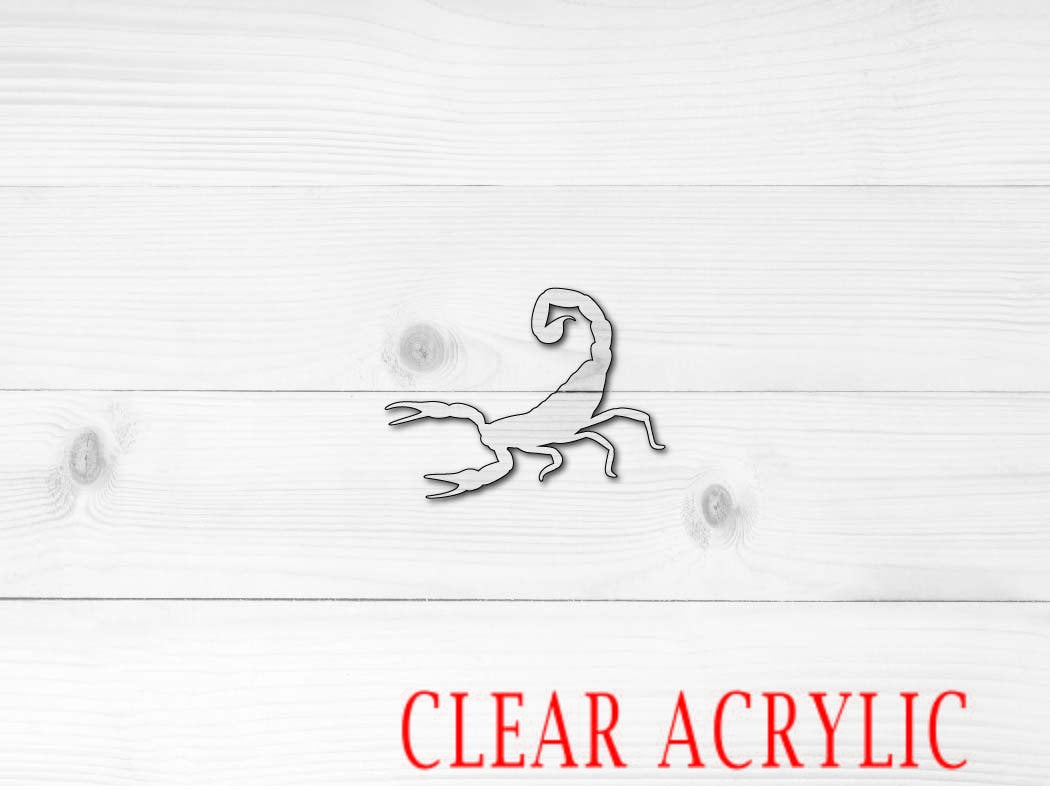 Scorpion Shape, Clear Acrylic Craft Blank, DIY Acrylic Blank