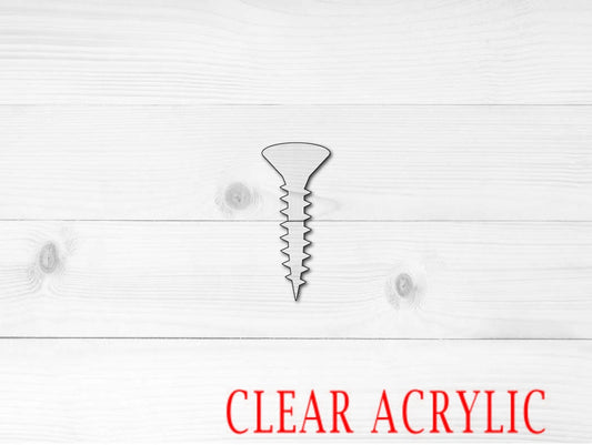 Screw Shape, Clear Acrylic Craft Blank, DIY Acrylic Blank