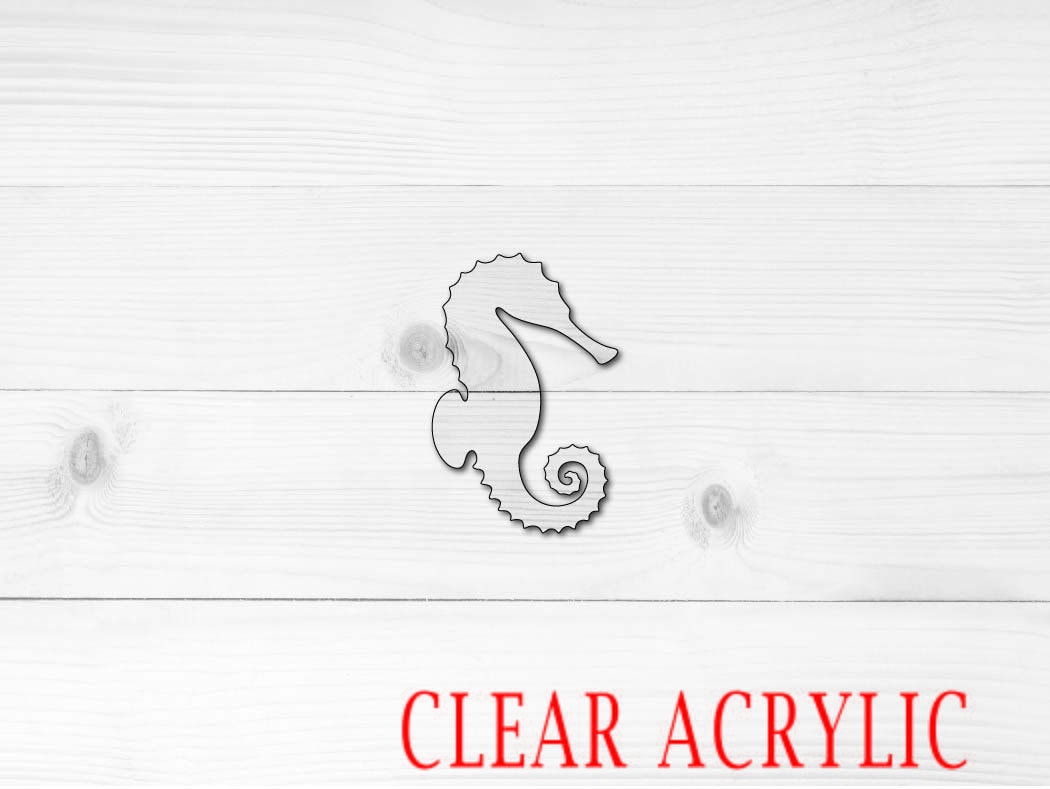 Seahorse Shape, Clear Acrylic Craft Blank, DIY Acrylic Blank