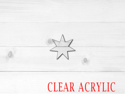 Seven Pointed Star Shape, Clear Acrylic Craft Blank, DIY Acrylic Blank