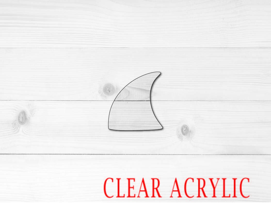 Shark Fin Shape, Clear Acrylic Craft Blank, DIY Acrylic Blank