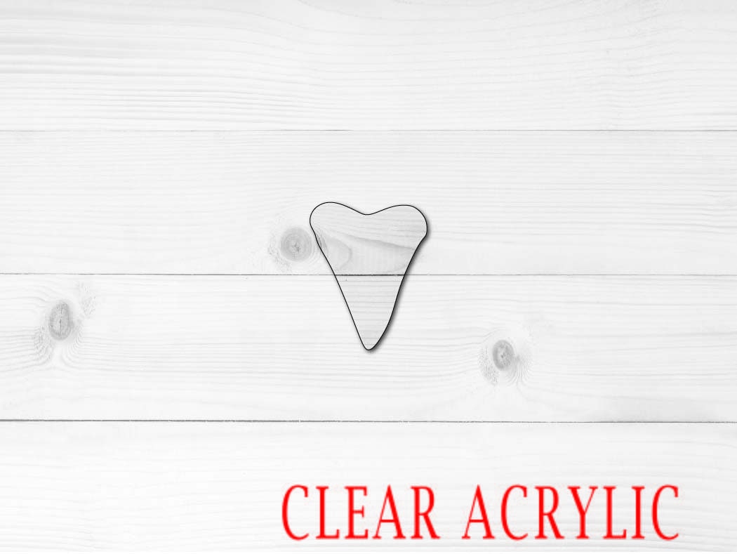 Shark Tooth Shape, Clear Acrylic Craft Blank, DIY Acrylic Blank