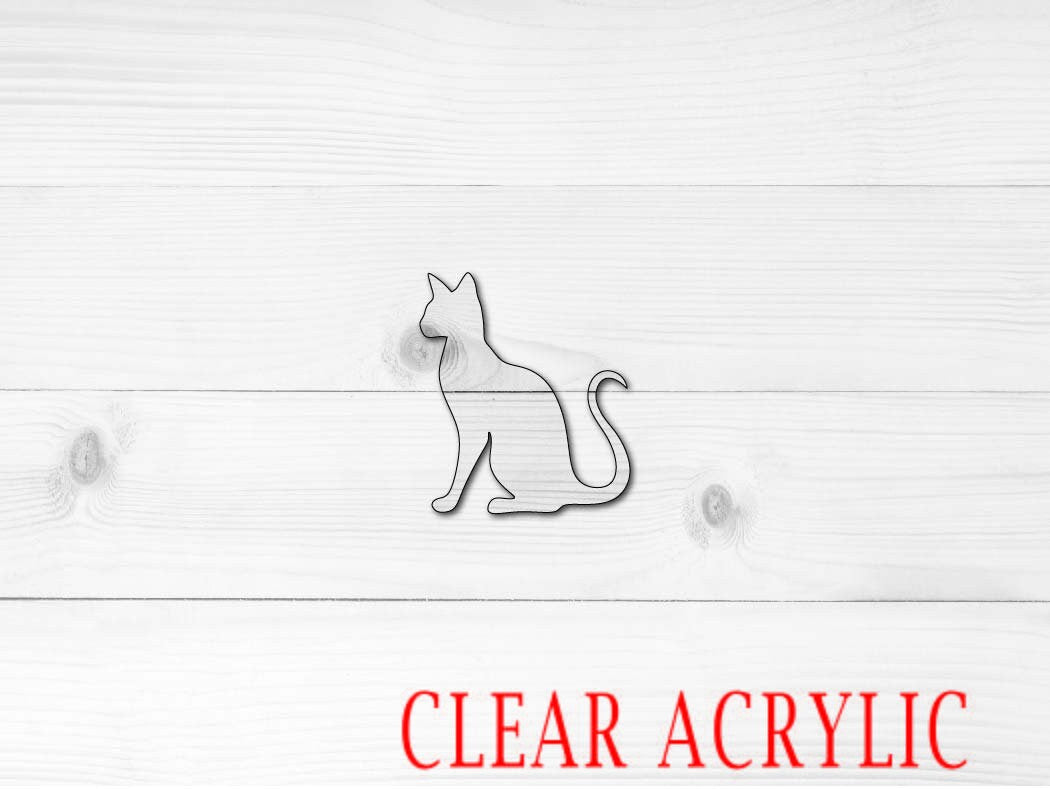 Siamese Cat Shape, Clear Acrylic Craft Blank, DIY Acrylic Blank