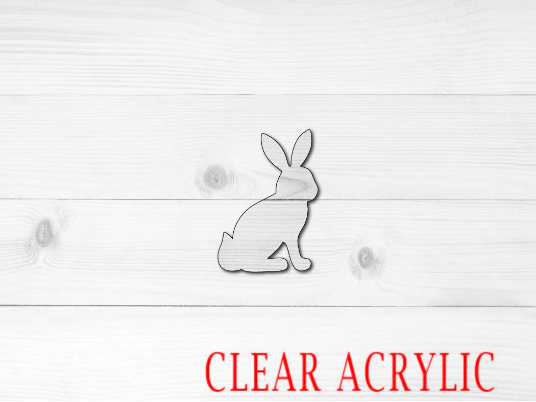 Sitting bunny Shape, Clear Acrylic Craft Blank, DIY Acrylic Blank