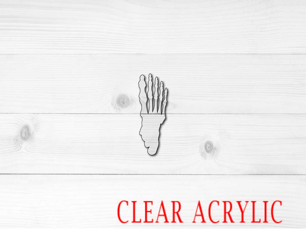 Skeleton Foot Shape, Clear Acrylic Craft Blank, DIY Acrylic Blank