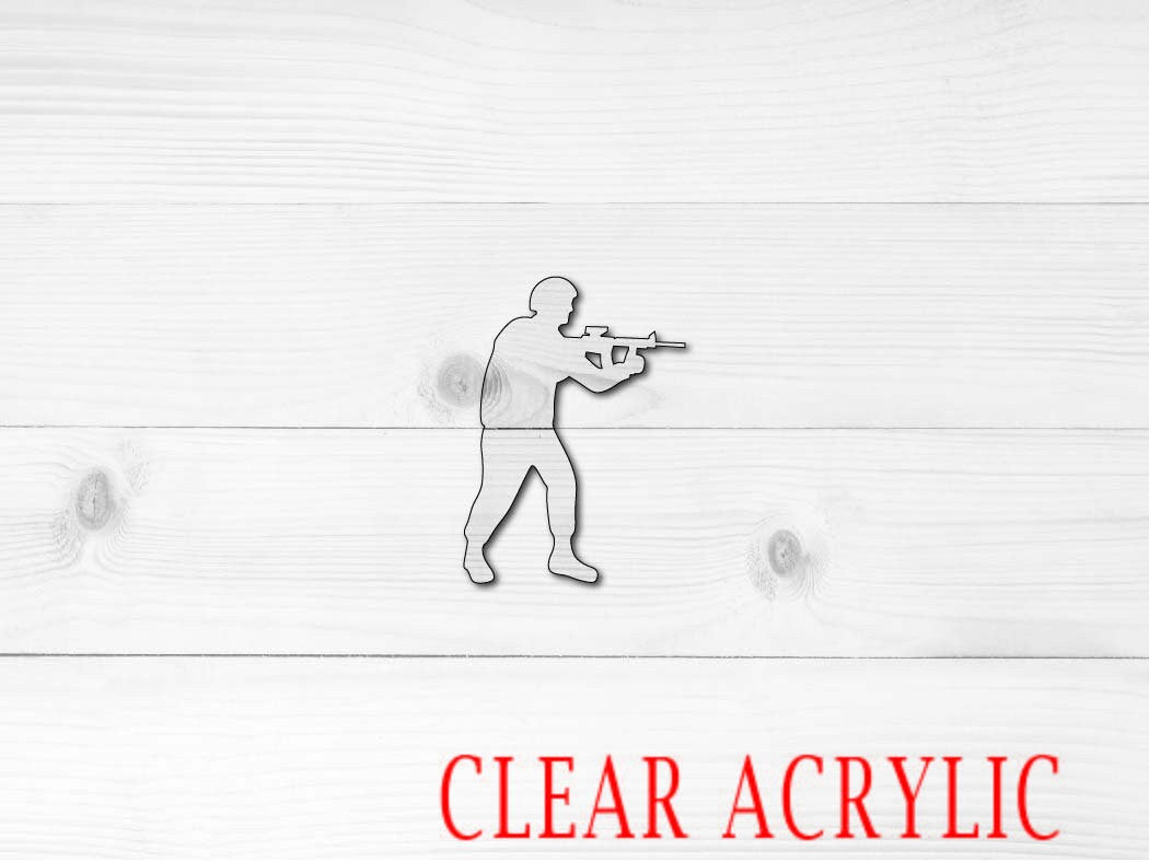 Soldier Shape, Clear Acrylic Craft Blank, DIY Acrylic Blank