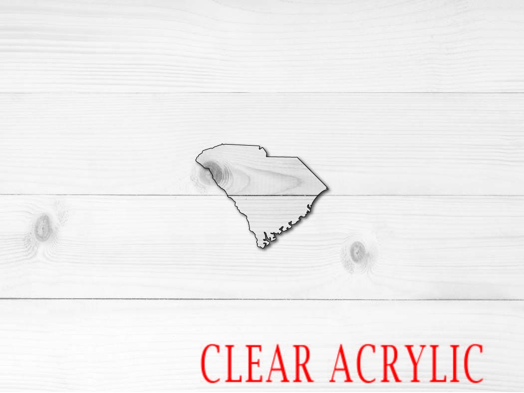 South Carolina Shape, Clear Acrylic Craft Blank, DIY Acrylic Blank