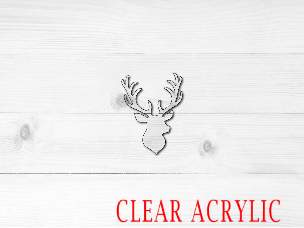 Stag Head Shape, Clear Acrylic Craft Blank, DIY Acrylic Blank