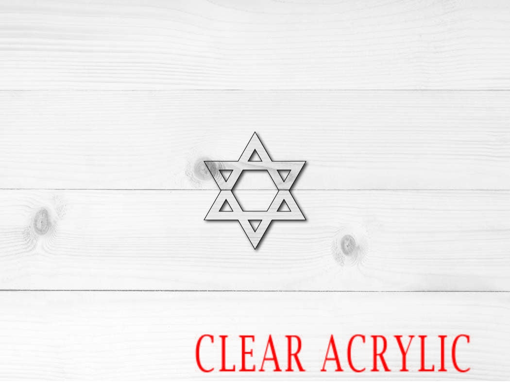 Star of David Shape, Clear Acrylic Craft Blank, DIY Acrylic Blank