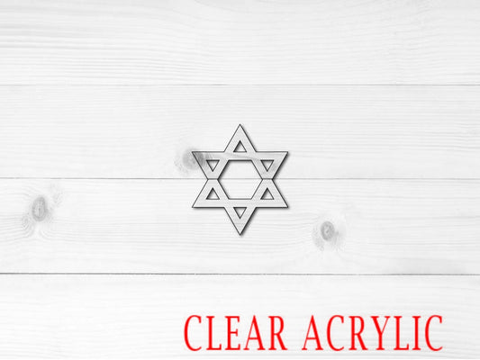 Star of David Shape, Clear Acrylic Craft Blank, DIY Acrylic Blank